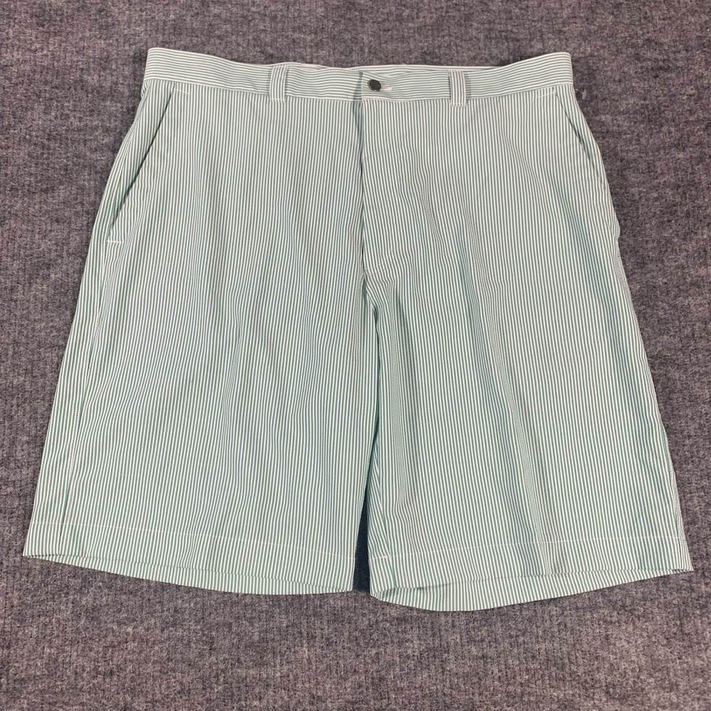 Callaway Shorts Mens 38 Green Striped Golf Performance Activewear Seersucker